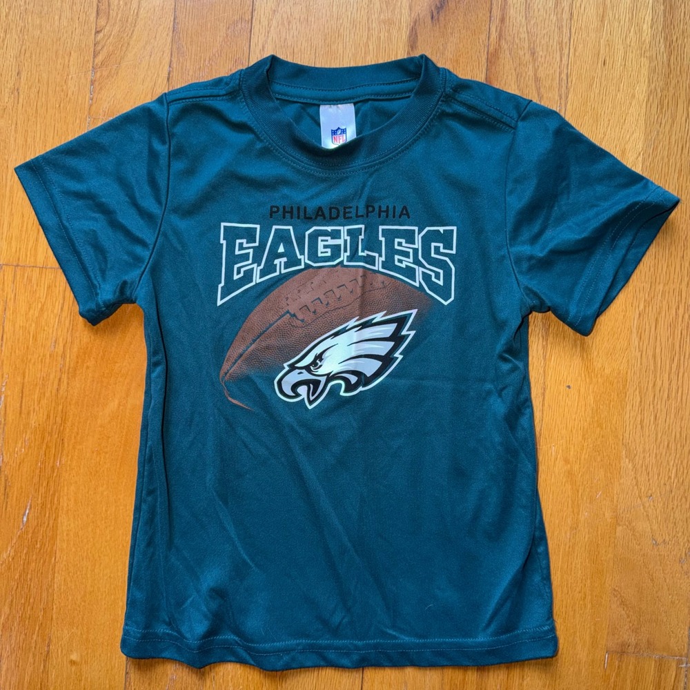 NFL Team Apparel Philadelphia Eagles Kids 4T T-Shirt Midnight Green Football Tee